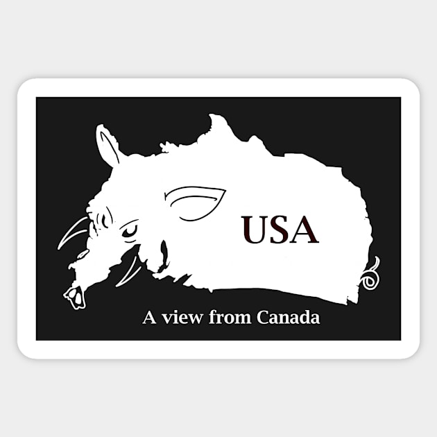 A funny map of the USA 4 Sticker by percivalrussell